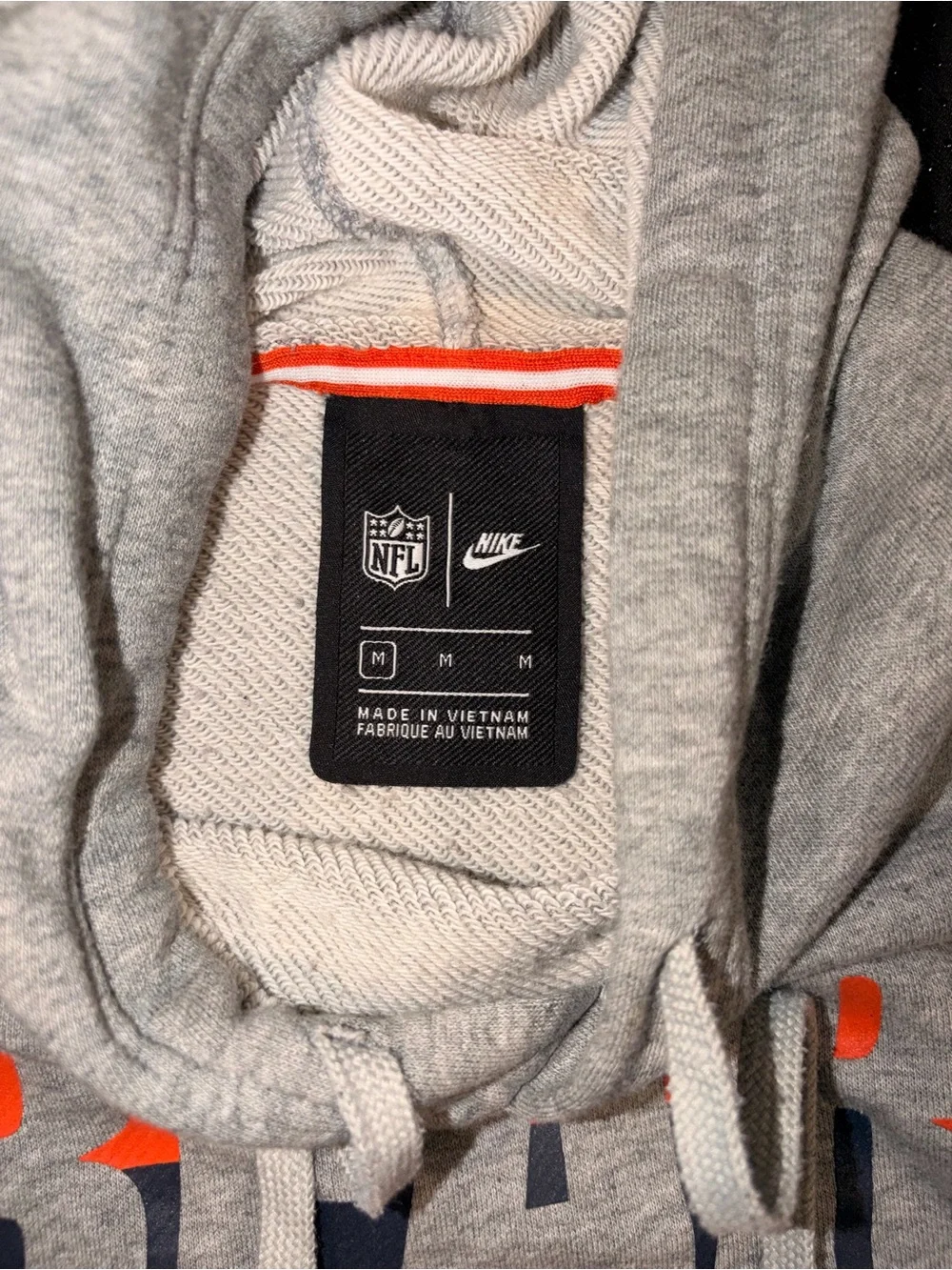 Chicago Bears Nike Men’s M Heritage Wordmark Pullover Hoodie Color Block Sleeves